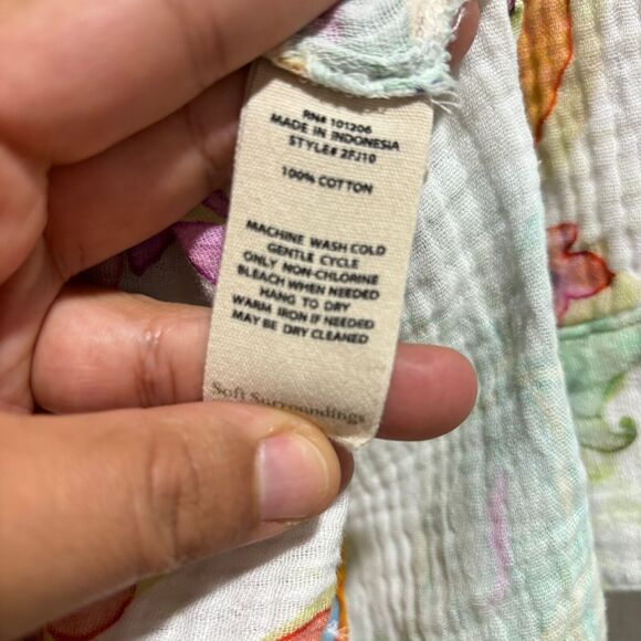 Soft Surroundings Escambia Gauze Tunic Shirt Multi XS Painterly Floral Collared - Picture 6 of 7